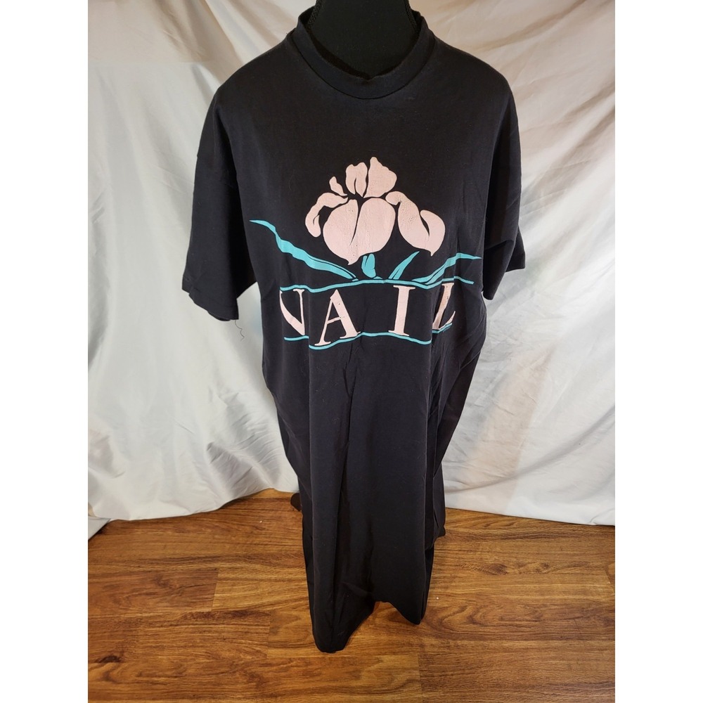 Vintage Anvil Black USA‎ OSFA Vail Colorado Sleep Shirt Night